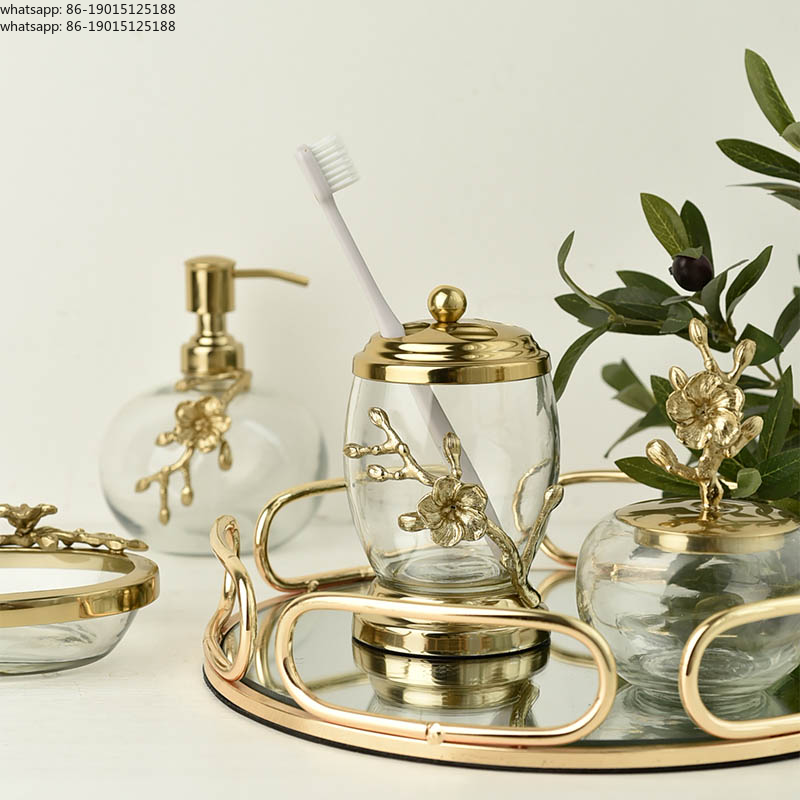 Glass Soap Dish - Set Perlengkapan Kamar Mandi Gaya Eropa
