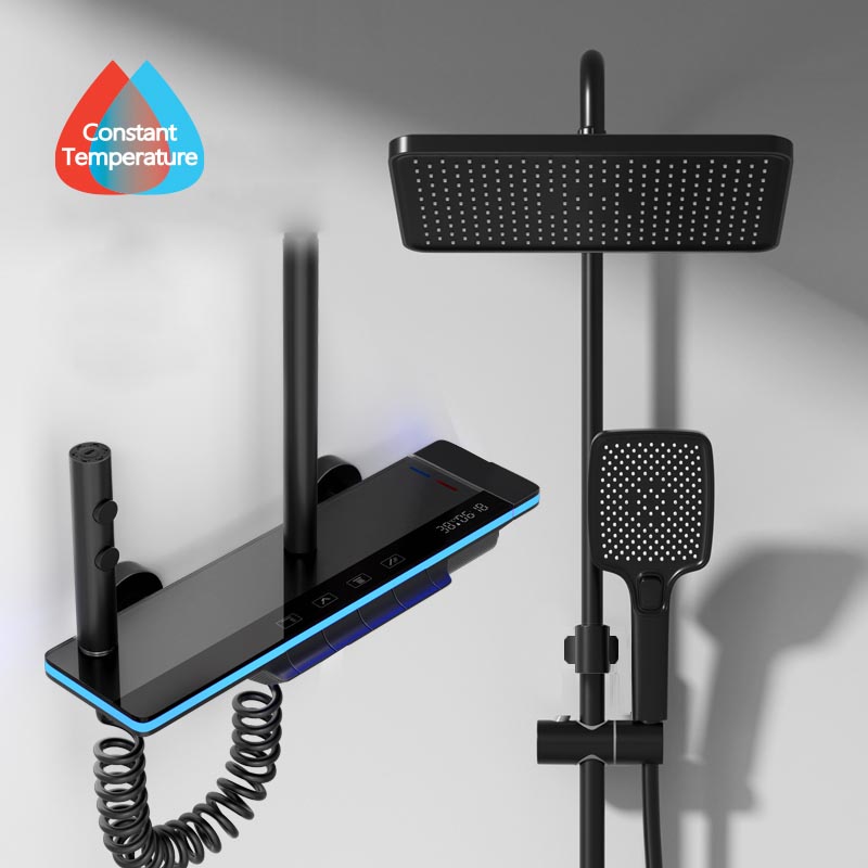 Home Bathroom Glass - Keran Pancuran dengan lampu, sistem Pancuran