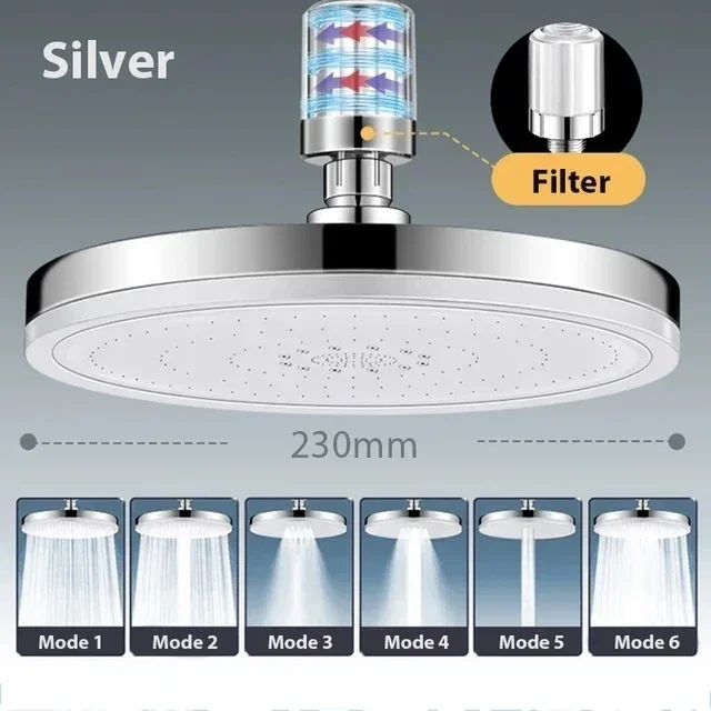 Home Bathroom Taps - Kepala Pancuran Hujan Supercharge 6 Mode