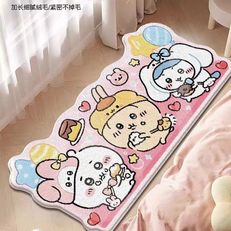 Home Goods Bathroom Accessories - Karpet Samping Tempat Tidur Chiikawa Lucu,