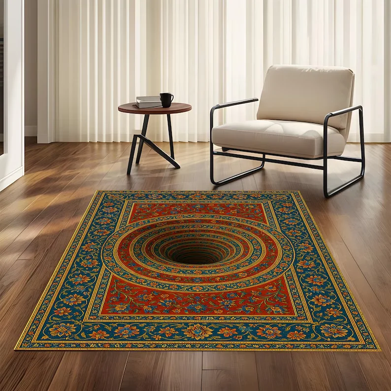 Home Bathroom Design Ideas - Karpet Area Ilusi 3D dengan Desain
