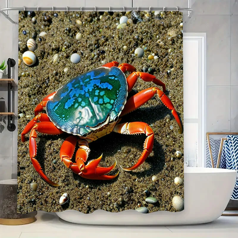 Home Bathroom Design Ideas - Tirai Mandi Cetak 3D Desain Kepiting