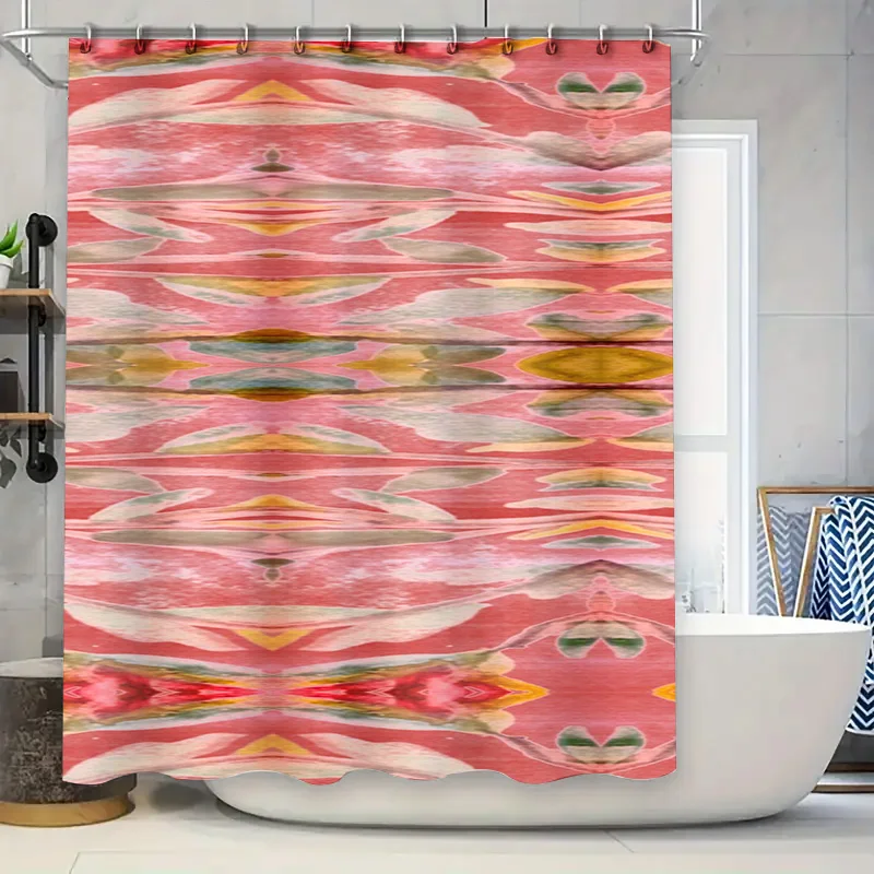Home Bathroom Design Ideas - Tirai Mandi Cat Air Abstrak Dekorasi