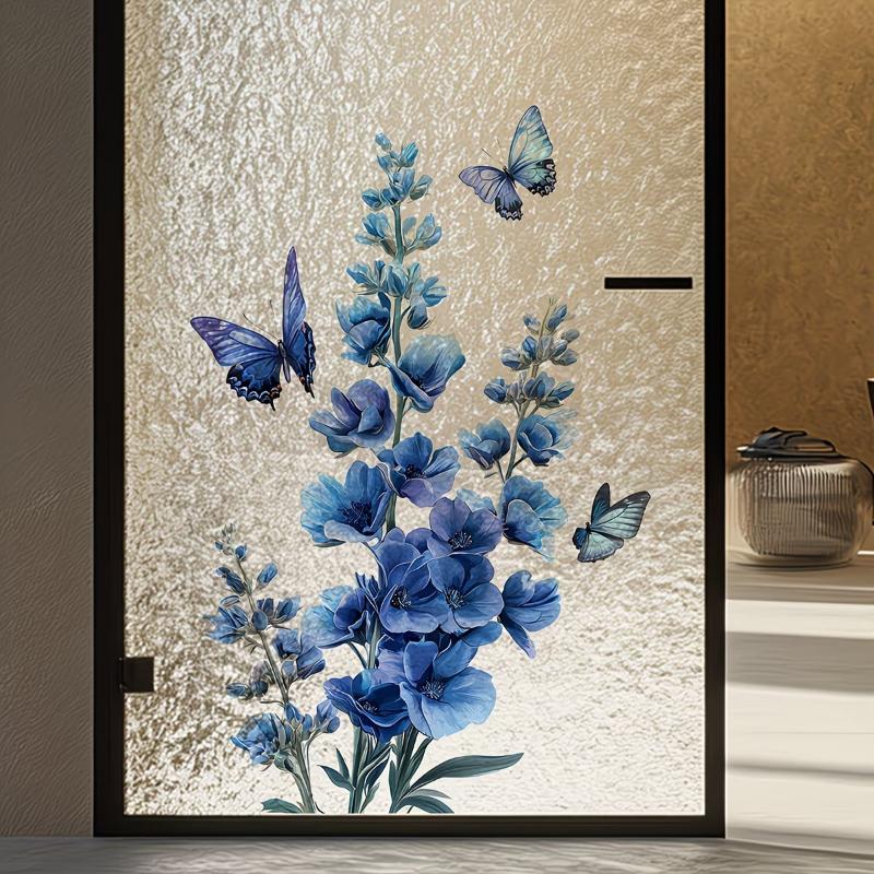 Home Bathroom Glass - Stiker Kaca Mawar yang Dapat Dilepas