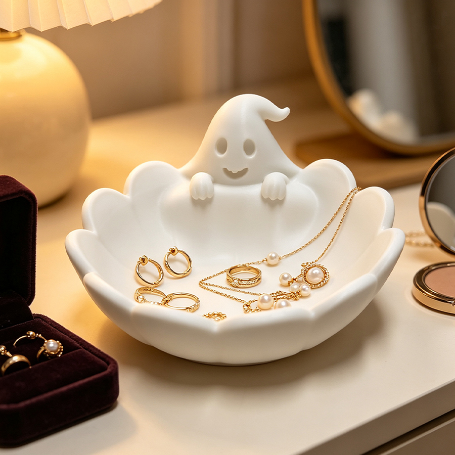 Home Essentials Bathroom Cabinet - Nampan Perhiasan Berbentuk Hantu dengan Sentuhan