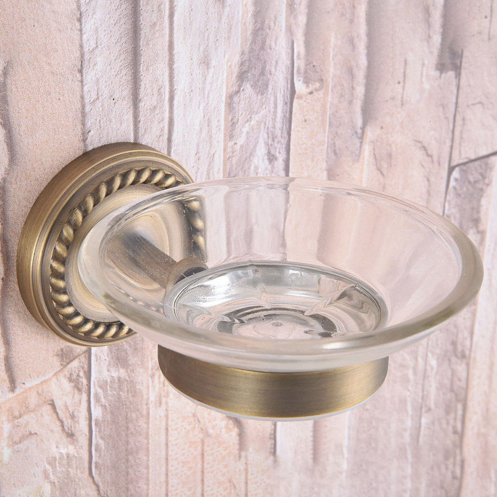 Glass Soap Dish - Tempat Sabun Cuci Piring Kuningan Antik