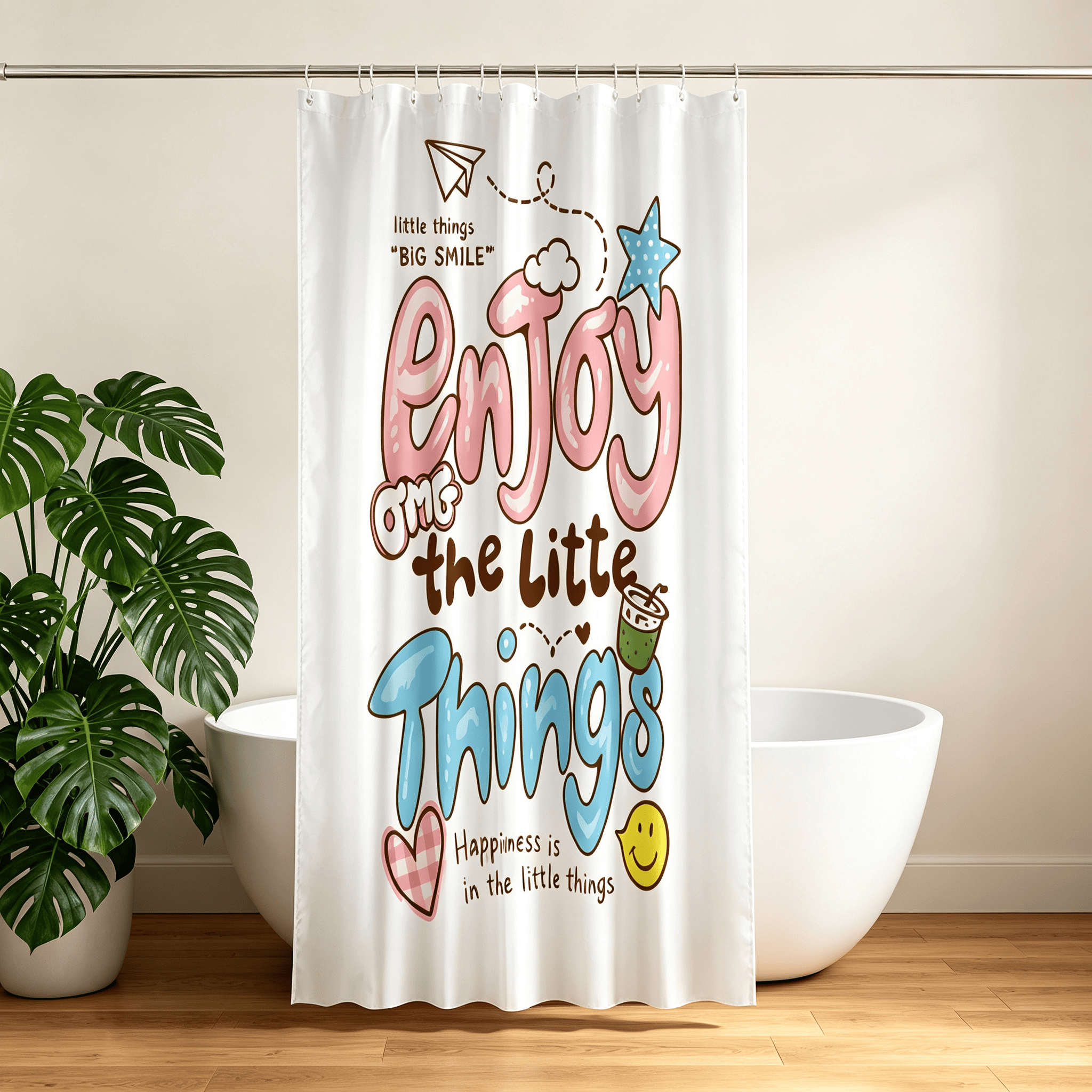 Home Bathroom Quotes - Tirai Mandi dengan Kutipan 
