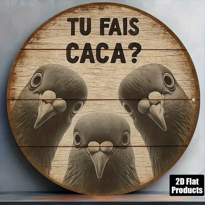 Home Bathroom Quotes - Papan Kaleng Bulat dengan Kutipan Prancis