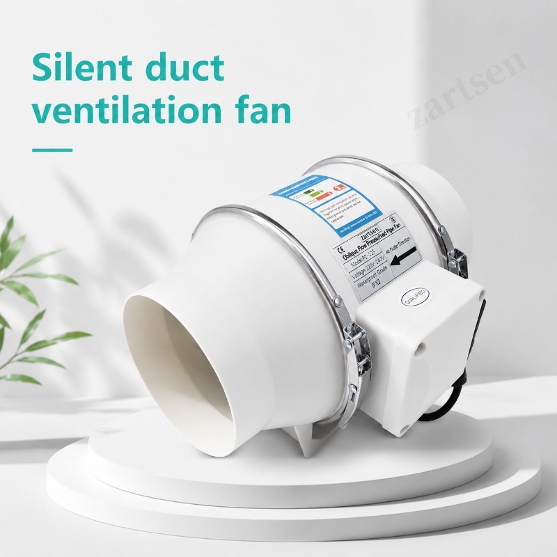 Home Bathroom Vent Fans - Kipas Inline Aliran Campuran 4/5/6 Inci