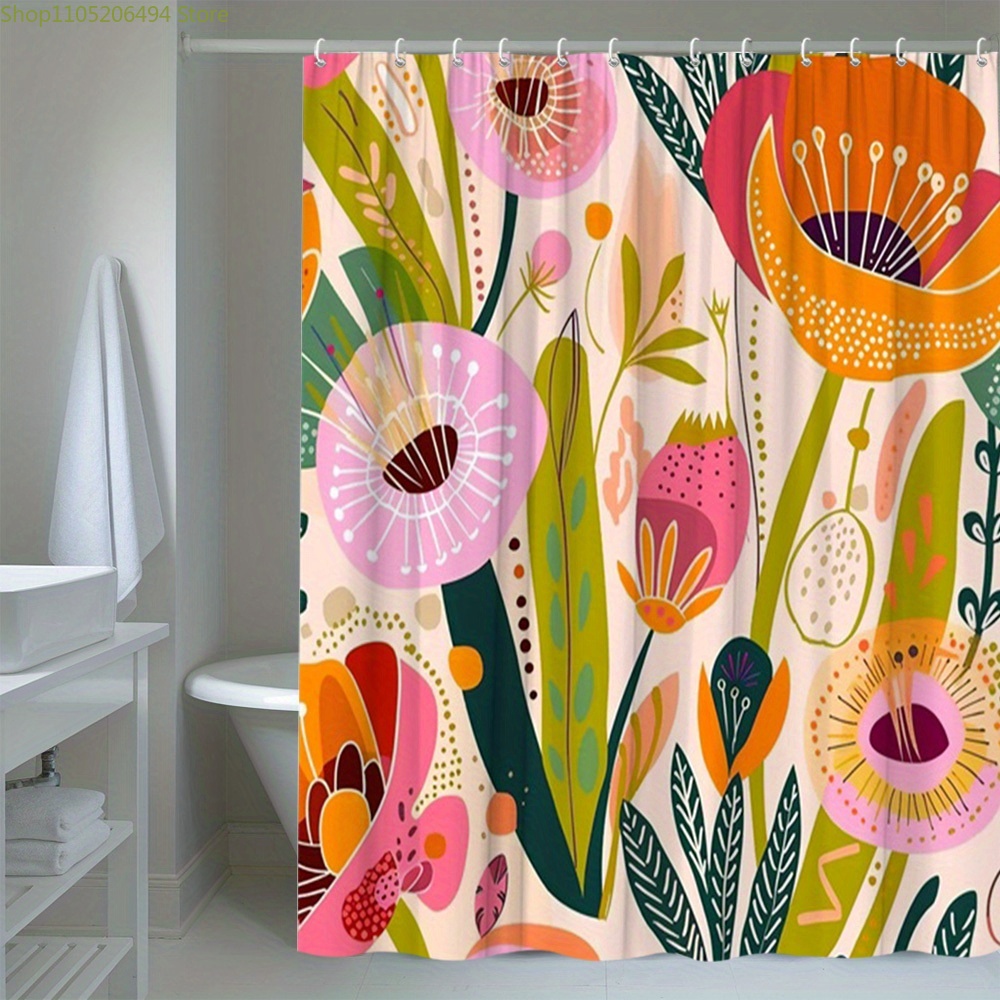 Tirai Mandi Bermotif Bunga Cer - Home Bathroom Design Ideas ulasan dan harga