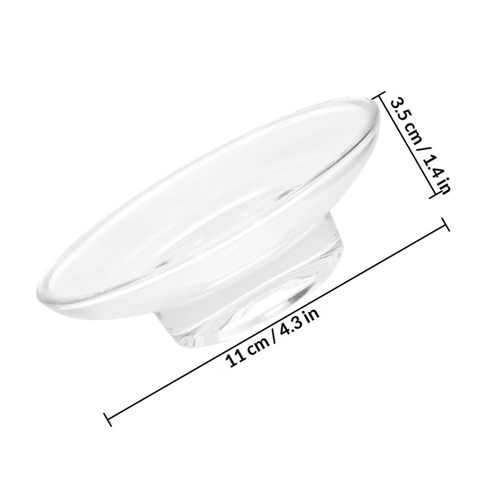 2 Buah Wadah Sabun Kaca Transp - Glass Soap Dish ulasan dan harga