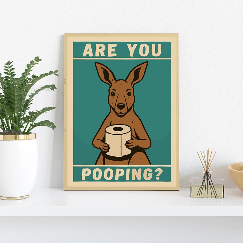 Poster Toilet Hewan Lucu Kartu - Home Bathroom Quotes ulasan dan harga