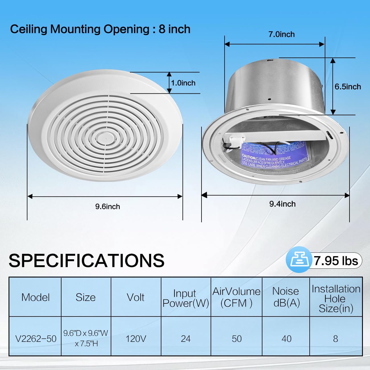 V2262-50 Kipas Exhaust Kamar M - Home Bathroom Vent Fans ulasan dan harga