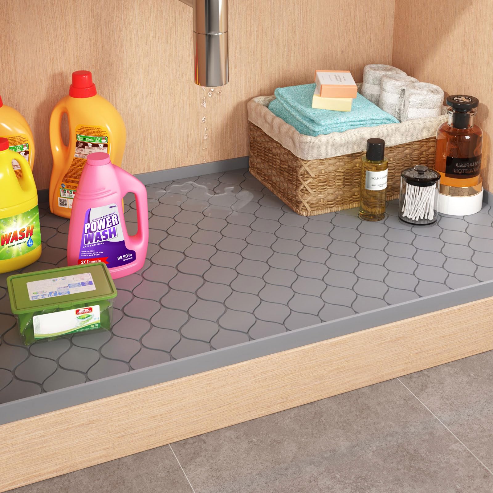 Alas Silikon di Bawah Wastafel - Home Essentials Bathroom Cabinet ulasan dan harga