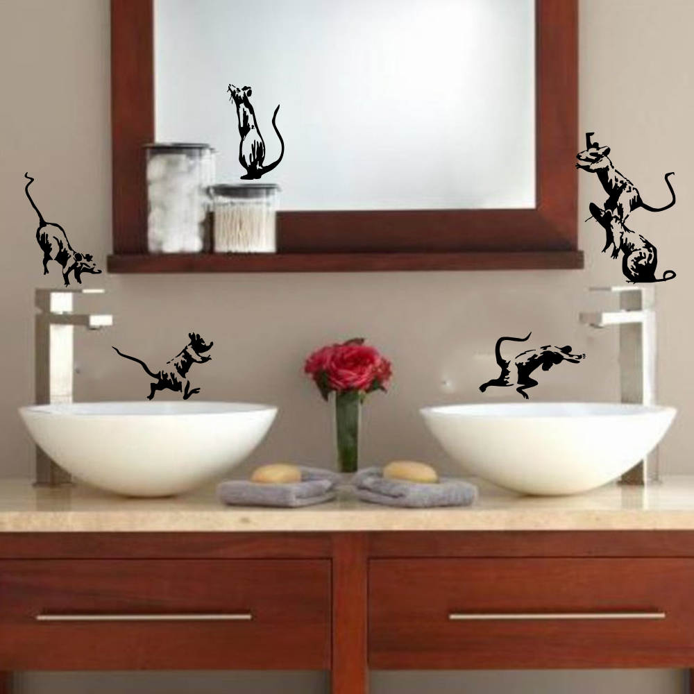 5 Buah Stiker Dinding Tikus To - Home Bathroom Window ulasan dan harga