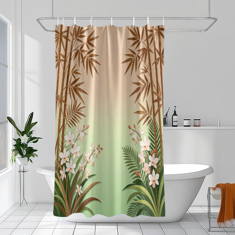 Tirai Mandi Tahan Air Motif Bo - Home Bathroom Design Ideas ulasan dan harga
