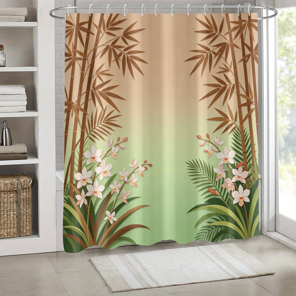 Tirai Mandi Tahan Air Motif Bo - Home Bathroom Design Ideas ulasan dan harga