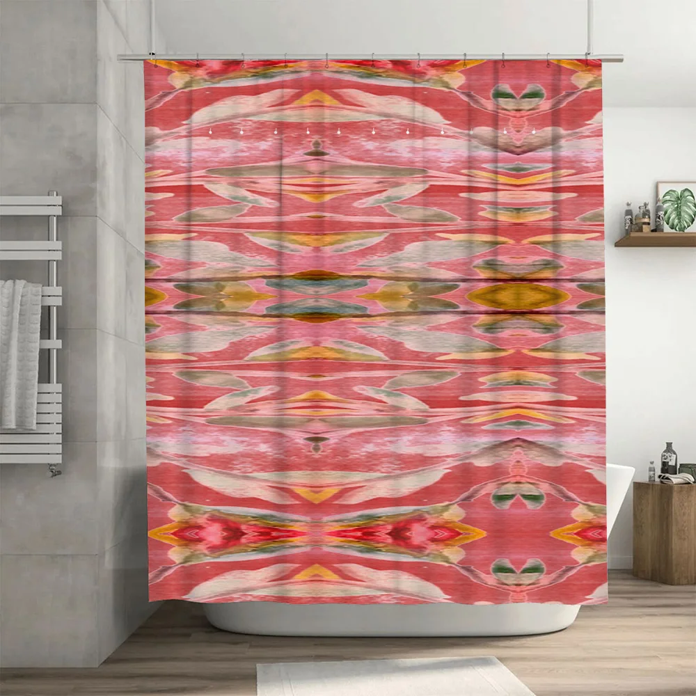Tirai Mandi Cat Air Abstrak De - Home Bathroom Design Ideas ulasan dan harga