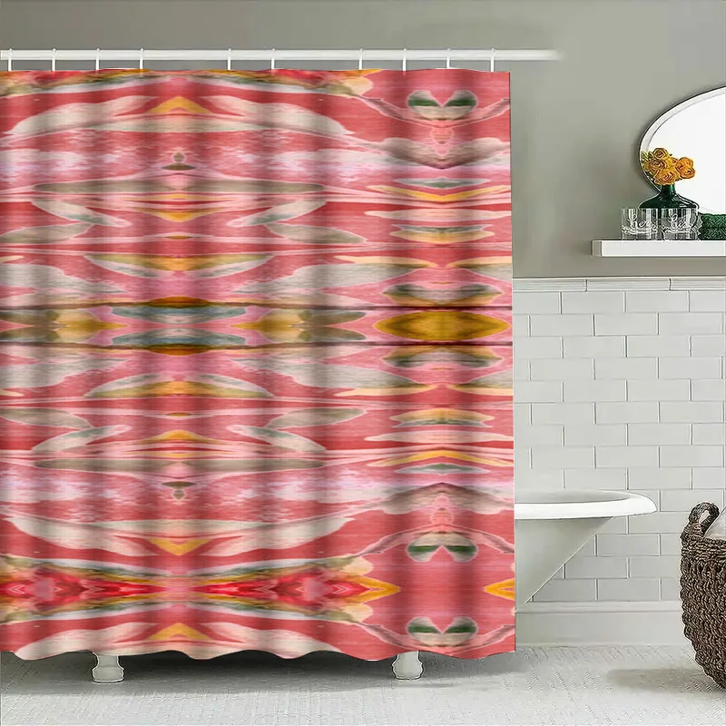 Tirai Mandi Cat Air Abstrak De - Home Bathroom Design Ideas ulasan dan harga