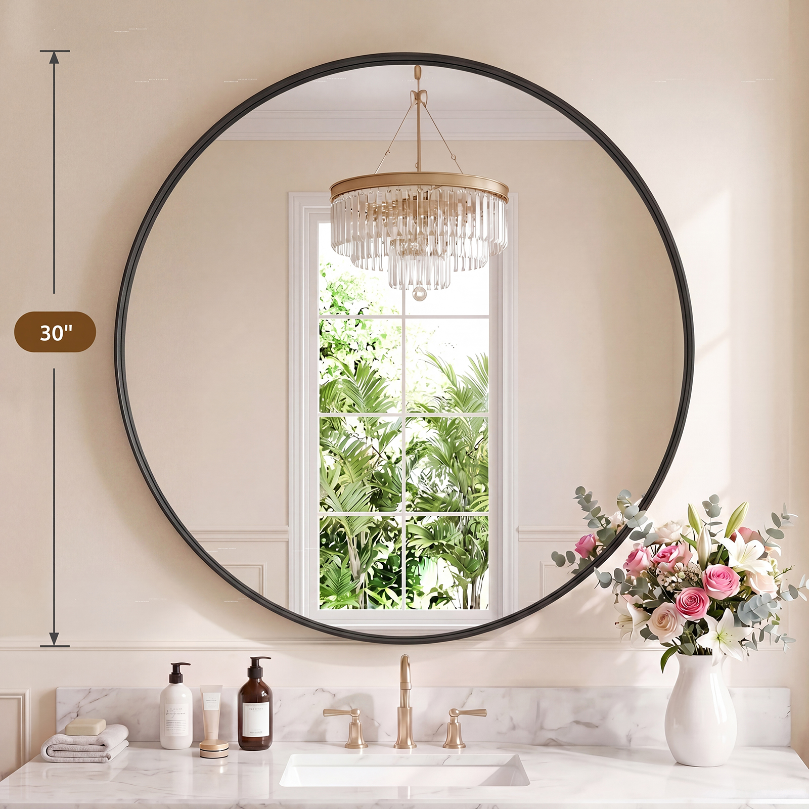 Cermin Rias Bulat Berbingkai E - Home Bathroom Glass ulasan dan harga