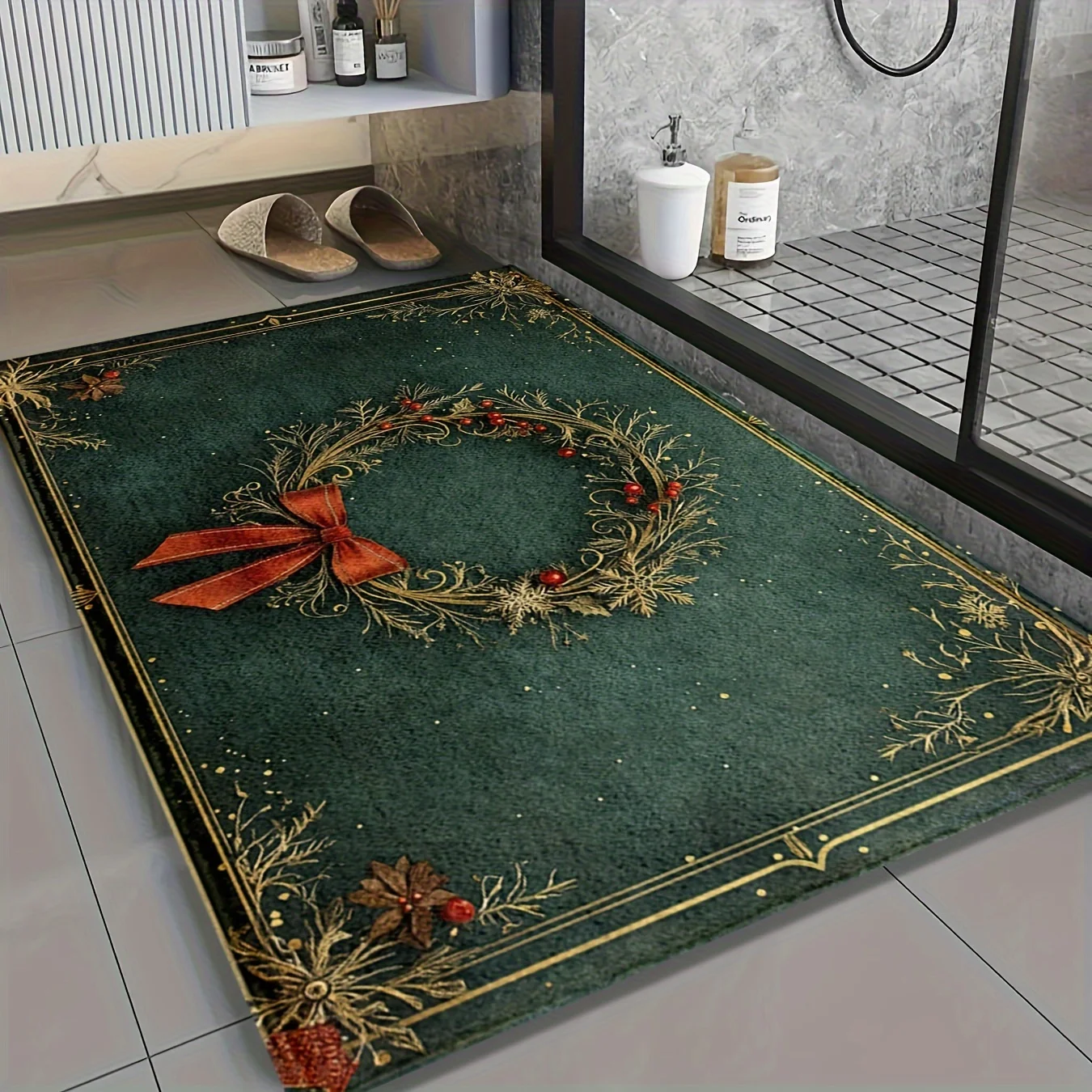 Karpet Mandi Flanel Bermotif K - Home Bathroom Design Ideas ulasan dan harga