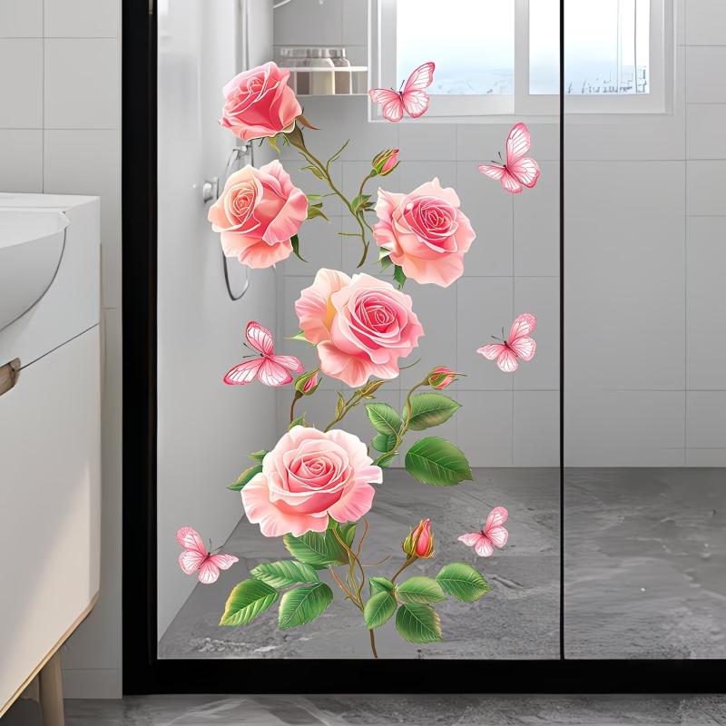Stiker Kaca Mawar yang Dapat D - Home Bathroom Glass ulasan dan harga
