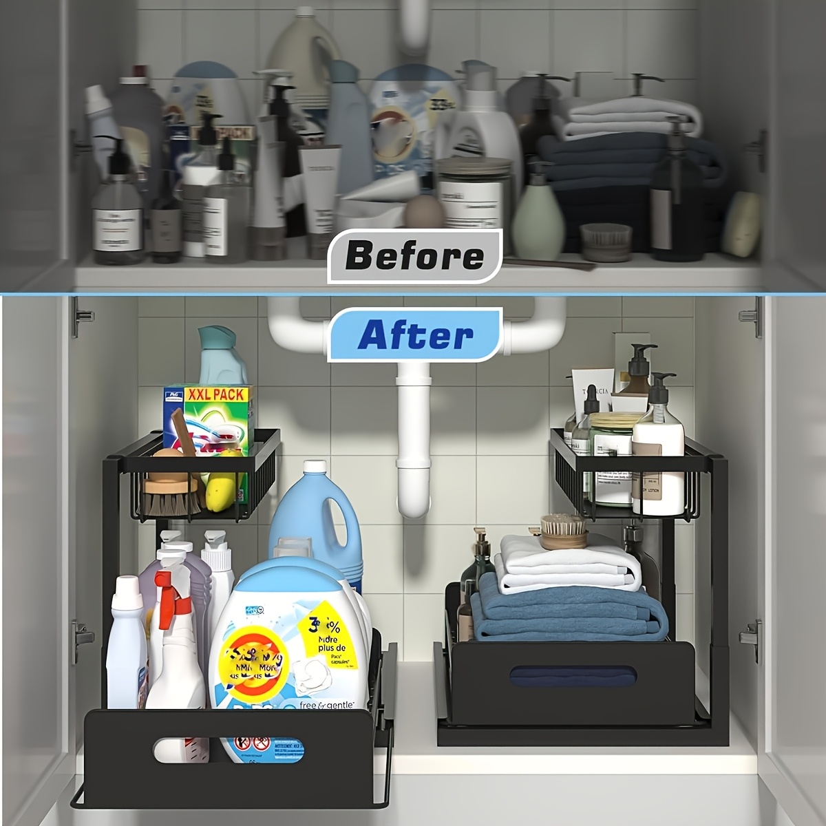Rak Penyimpanan Dapur di Bawah - Home Essentials Bathroom Cabinet ulasan dan harga