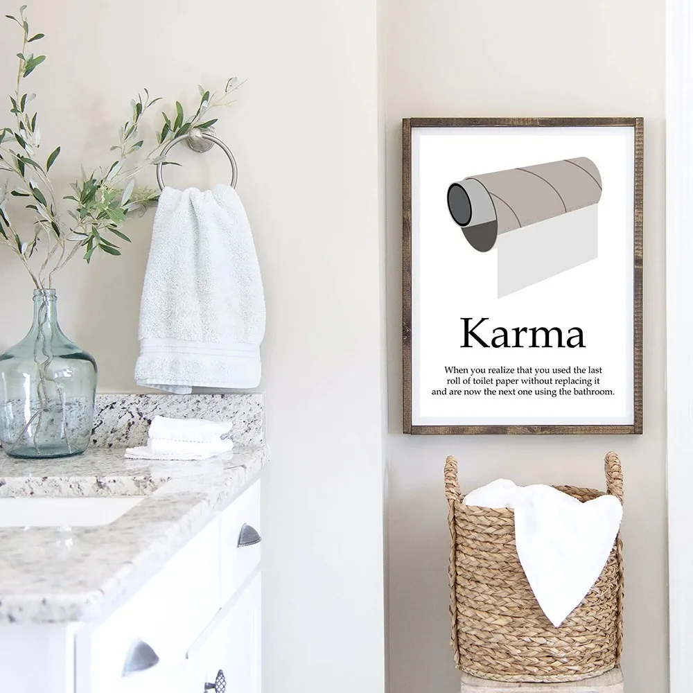 Karma Aturan Kamar Mandi Seni  - Home Bathroom Quotes ulasan dan harga