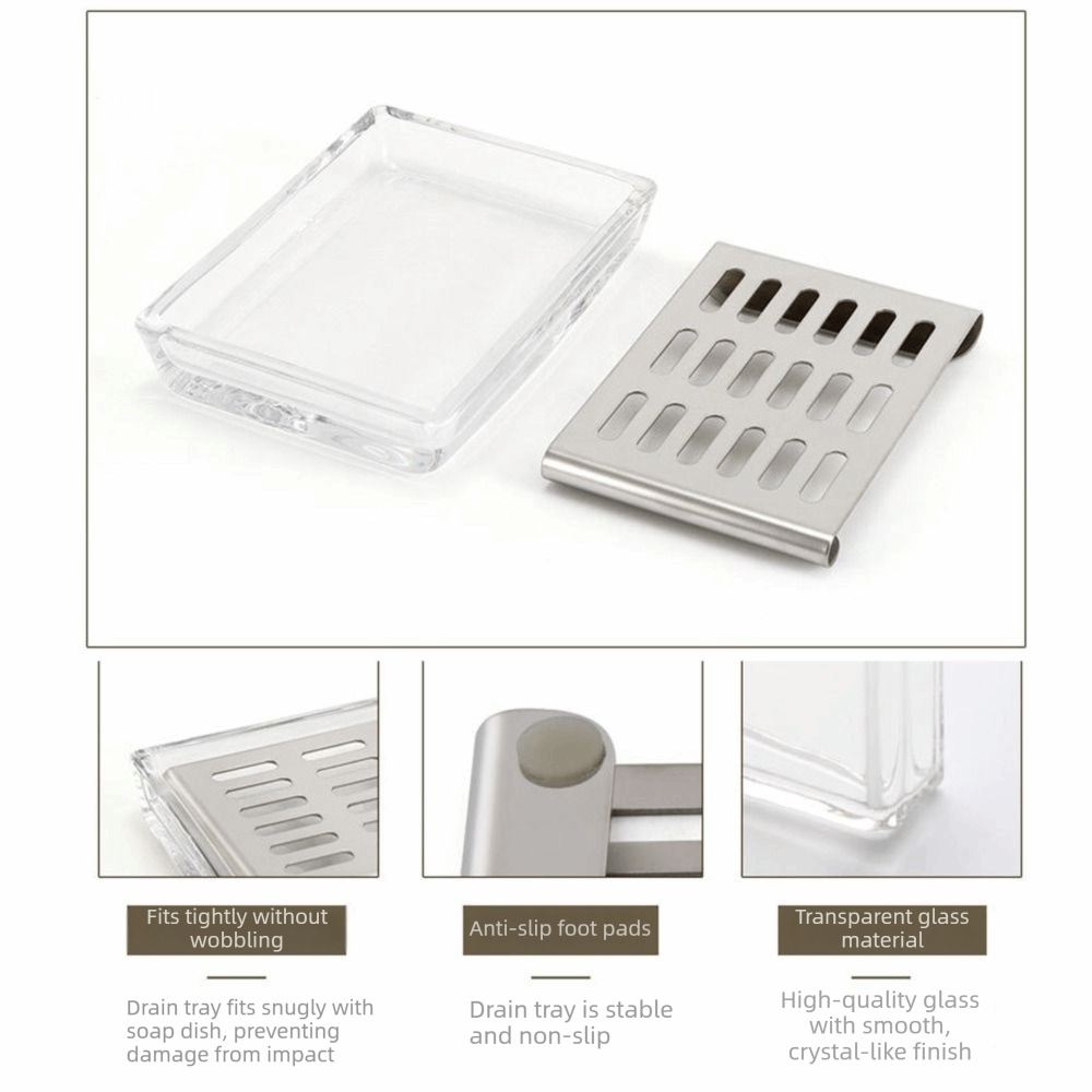 Rak Sabun Kaca Stainless Steel - Glass Soap Dish ulasan dan harga