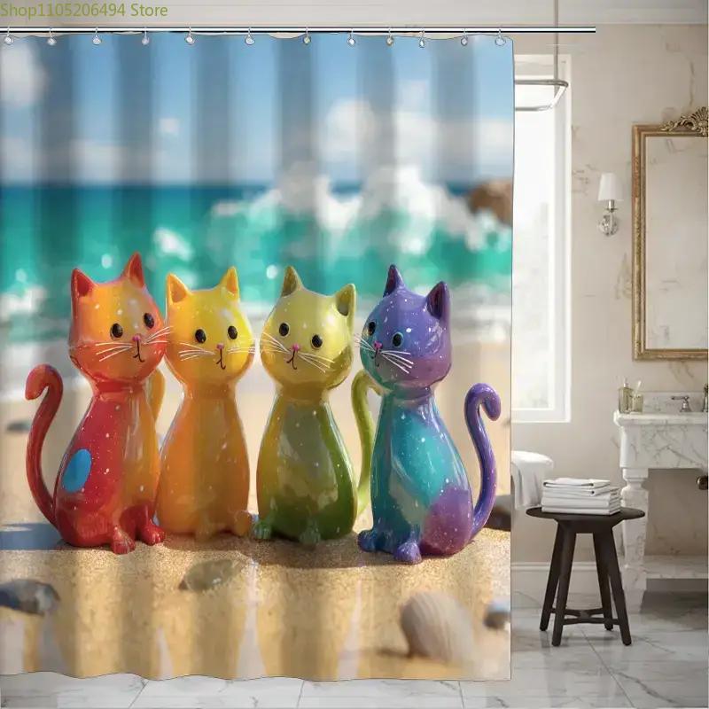 Tirai Mandi Kucing Pelangi War - Home Bathroom Design Ideas ulasan dan harga