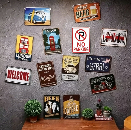 Tanda Logam Vintage Tema Teman - Home Bathroom Quotes ulasan dan harga