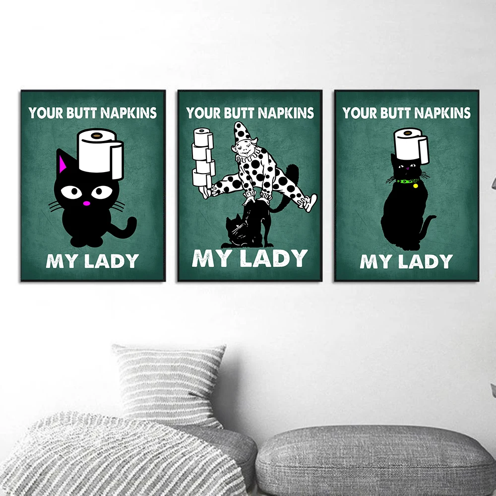 Poster Toilet kucing serbet pa - Home Bathroom Quotes ulasan dan harga
