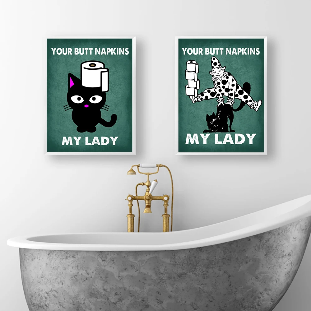 Poster Toilet kucing serbet pa - Home Bathroom Quotes ulasan dan harga