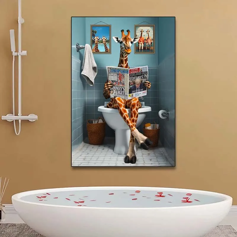 Poster seni dinding hewan lucu - Home Bathroom Pic ulasan dan harga