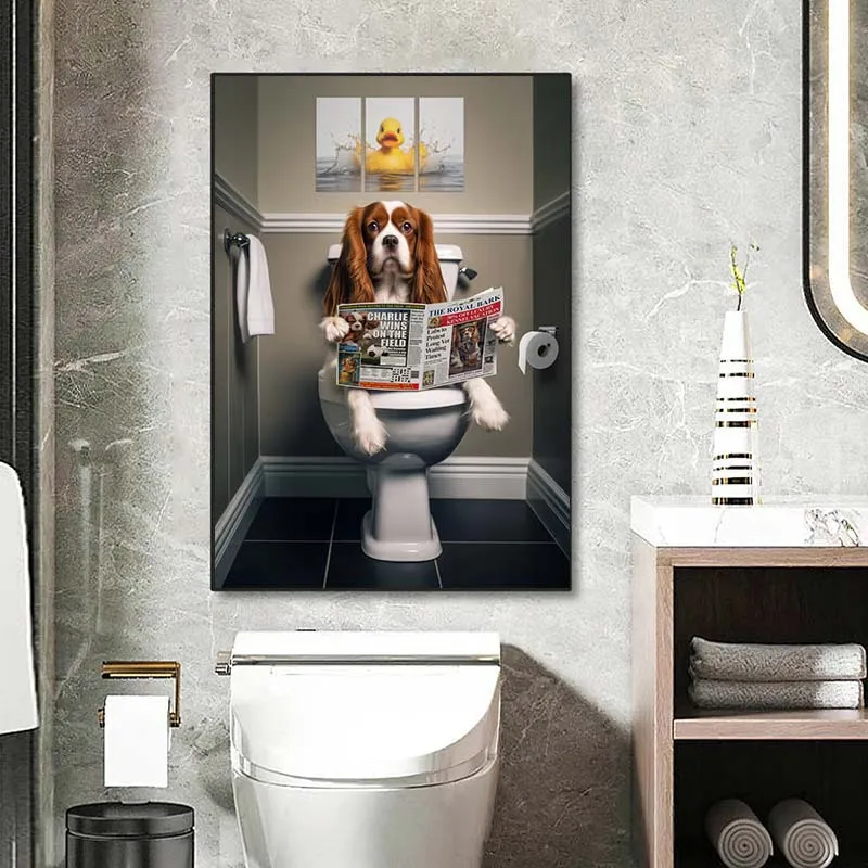 Poster seni dinding hewan lucu - Home Bathroom Pic ulasan dan harga