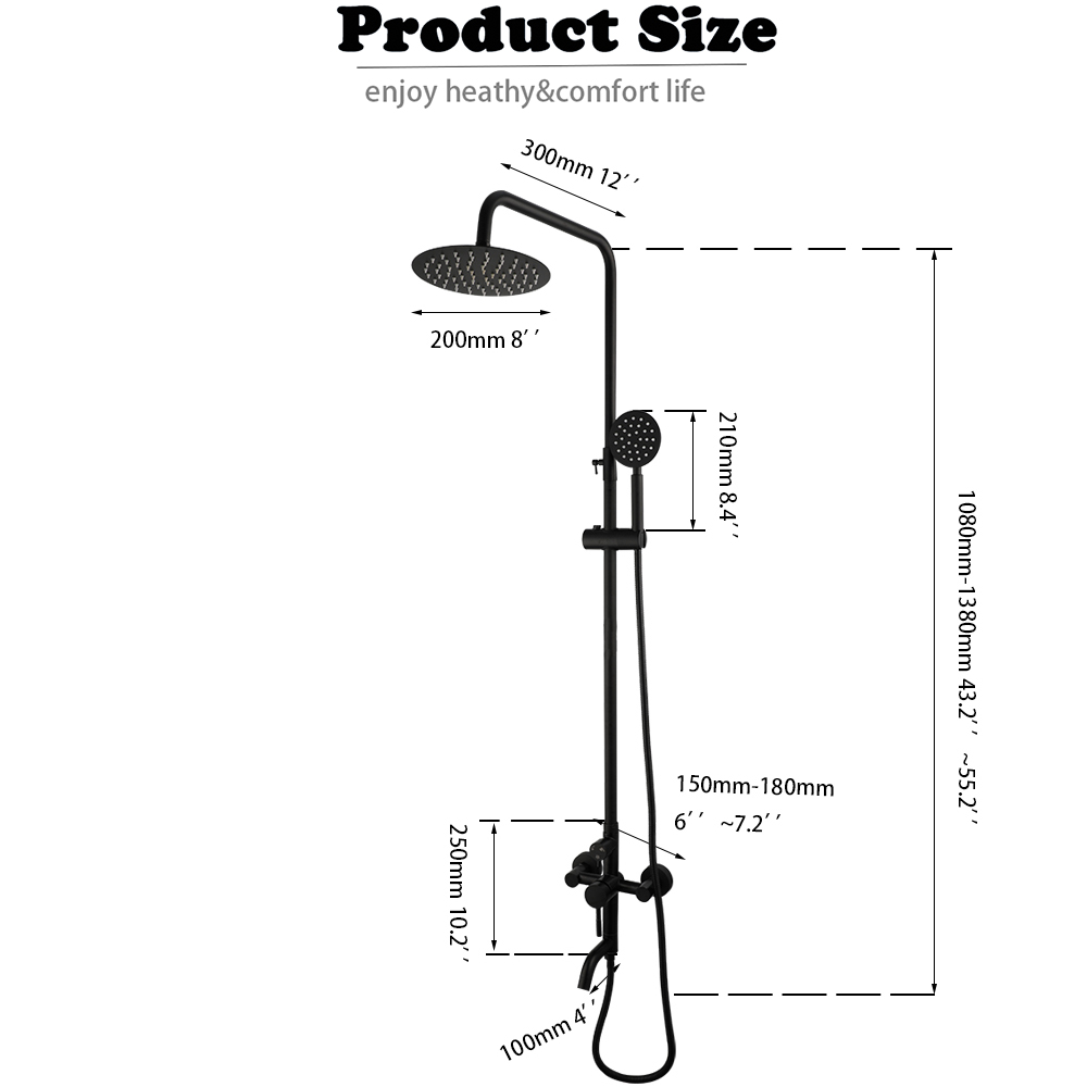 Kemaike Set keran mandi Matte  - Home Bathroom Taps ulasan dan harga
