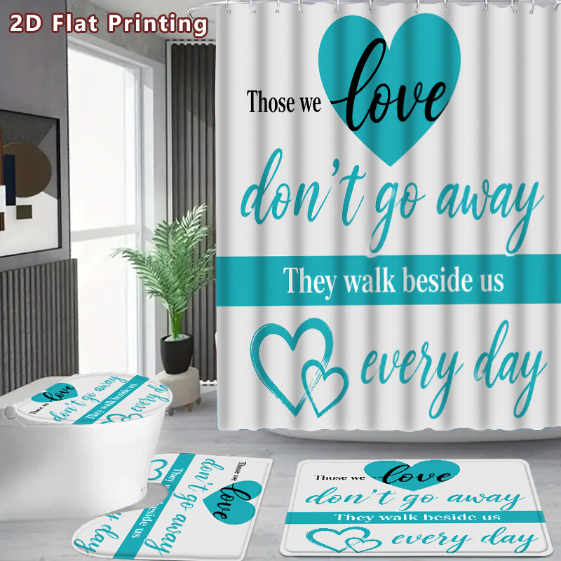 2D Flat, Set Tirai Kamar Mandi - Home Bathroom Quotes ulasan dan harga